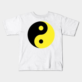 Yin Yang in yellow and black Kids T-Shirt